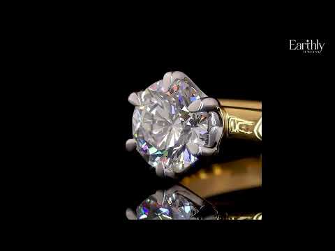 Load video: 1 Ct Round Diamond Solitaire Engagement Ring | Earthly Jewels