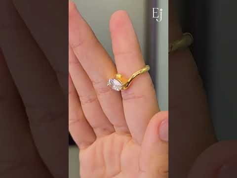 Load video: Marquise diamond Ring With Bypass Setting |Earthly jewels