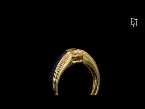 Load video: Radiant Cut Yellow Diamond Men's Ring | Earthly Jewels
