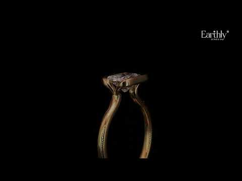 Load video: Radiant Cut Diamond Half Bezel East West Ring | Earthly Jewels