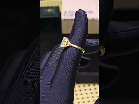 Load video: Emerald Cut Diamond Ring With Side Stones | Earthly Jewels