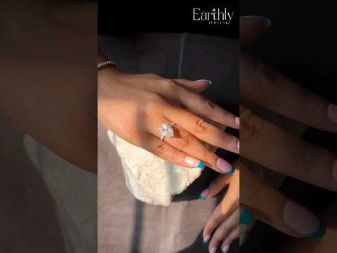 Load video: Pear Hidden Halo Engagement Ring | Earthly Jewels