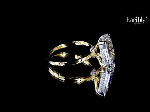 Load video: Emerald Solitaire With Double Hidden Halo Ring