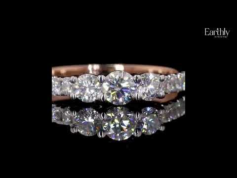 Load video: Round Trilogy Ring With Side Diamonds | Earthly jewels