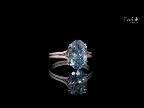 4 Ct Oval Solitaire Ring With Double Prongs | Earthly Jewels