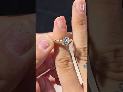 Round Solitaire Ring With Round Marquise Band | Earthly Jewels