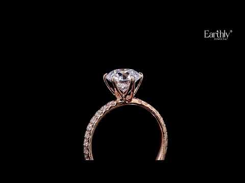 Round Diamond Pave Engagement Ring | Earthy Jewels