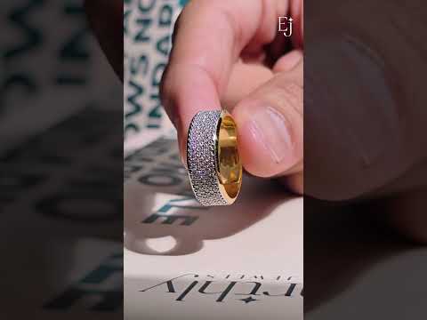 Load video: Multi Row Diamond Eternity Men's Band | Earthly Jewels