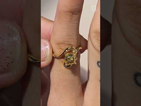 Cushion Cut Diamond Fluid Shape Ring | Earthly Jewels