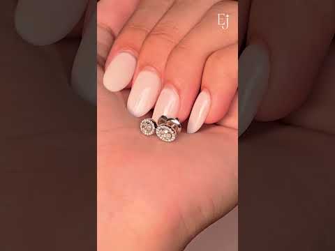Oval Diamond Halo Earrings