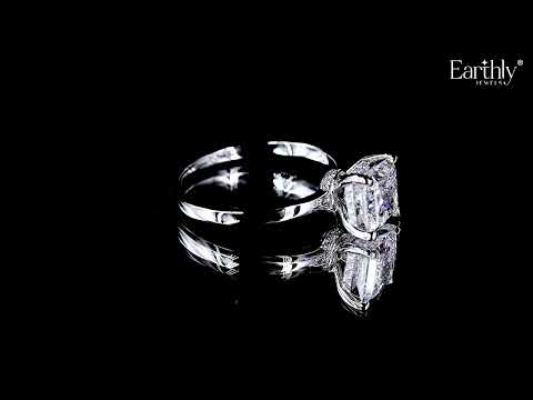 Load video: Princess Solitaire With Double Hidden Halo Ring | Earthly Jewels