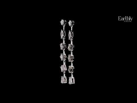 Load video: Six Multi Shape Diamonds Drop Earrings | Earthly Jewels