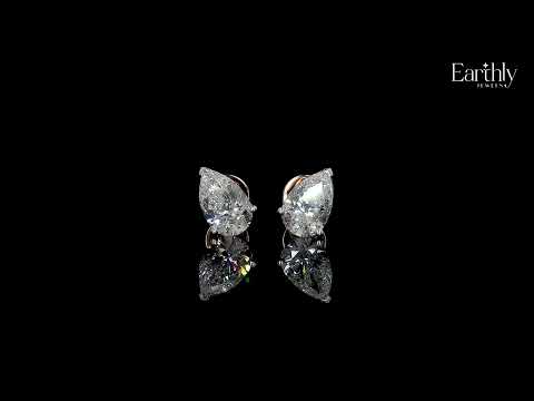 2 Carat Pear Shaped Diamond Earrings | Earthly Jewels