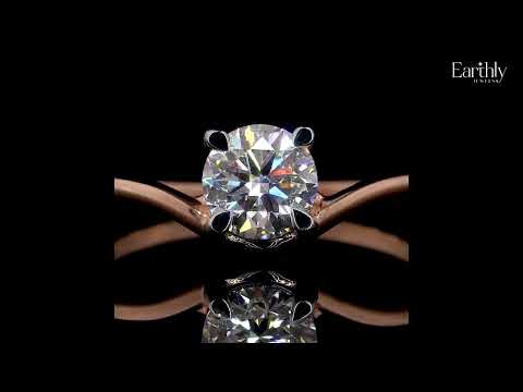 Round Solitaire Ring With Curved Band | Earthly Jewels