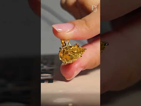 Load video: Yellow Pear Solitaire Ring With Channel Setting | Earthly Jewels