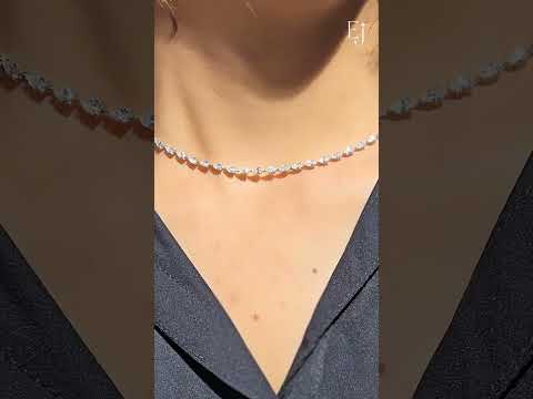 Pear Diamond Tennis Necklace | Earthly Jewels
