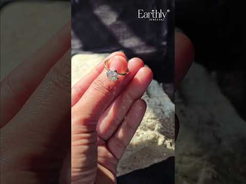 Load video: Portuguese Round Cut Diamond Ring With Hidden Halo | Earthly Jewels