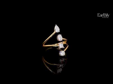 Load video: 4 Stone Split Shank Engagement Ring | Earthly Jewels