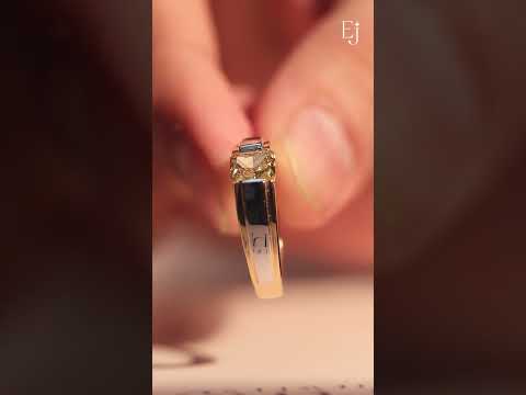 Load video: Radiant Cut Yellow Diamond Men's Ring | Earthly Jewels