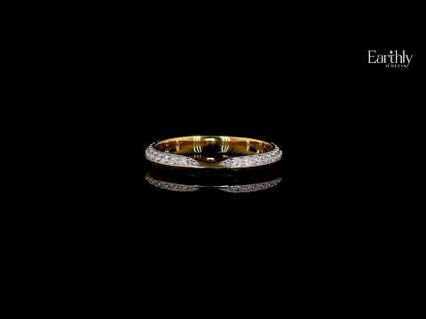 Load video: Curved Wedding Band For Round Diamond | Earthy Jewels