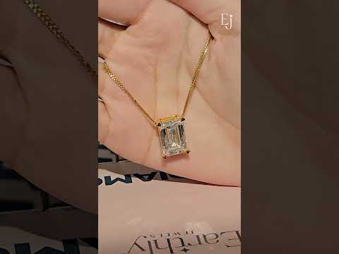 12 Carat Emerald Cut Solitaire Pendant