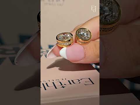 10 Ctw Round Diamond Stud Earrings In Bezel Setting