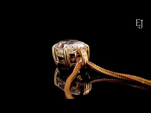 Mixed Cushion Cut Diamond Solitaire Pendant With Hidden Halo | Earthly Jewels