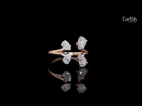 Load video: 4 Pear Diamond Butterfly Ring | Earthly Jewels