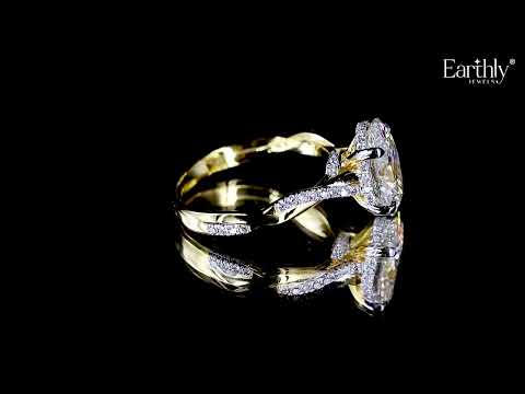 Load video: Oval With Twisted Pave Band & Hidden Halo | Earthly Jewels