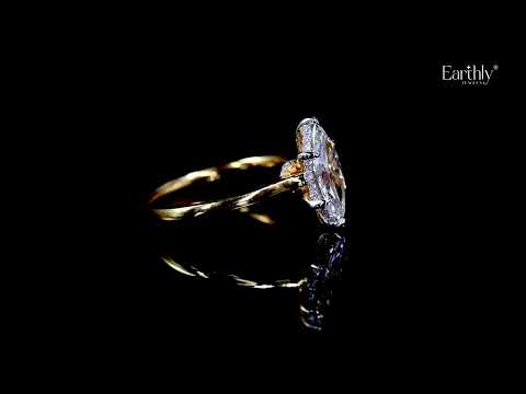 Load video: Marquise Solitaire Double Hidden Halo Cathedral Ring | Earthly Jewels