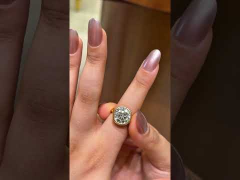 Load video: Round Diamond Solitaire Engagement Ring Bezel Setting | Earthly Jewels