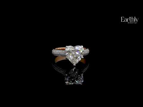 Load video: Heart Shaped Hidden Halo Engagement Ring | Earthly Jewels