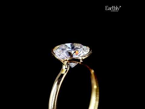 Load video: Round Solitaire Half Bezel Engagement Ring | Earthly Jewels