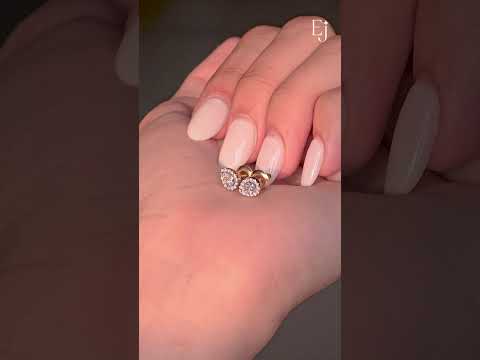 Load video: Pear Shaped Halo Earrings | Earthly Jewels