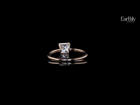 Half Bezel Princess Cut Engagement Ring | Earthly jewels