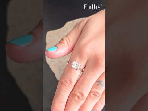 Load video: Radiant Cut Diamond Half Bezel East West Ring | Earthly Jewels