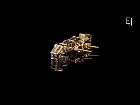 Load video: 2 in 1 Dual Emerald Solitaire Stud & Ear Jacket | Earthly jewels