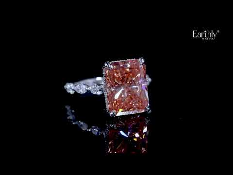 Load video: Classic Vivid Pink Radiant Diamond Ring | Earthly Jewels