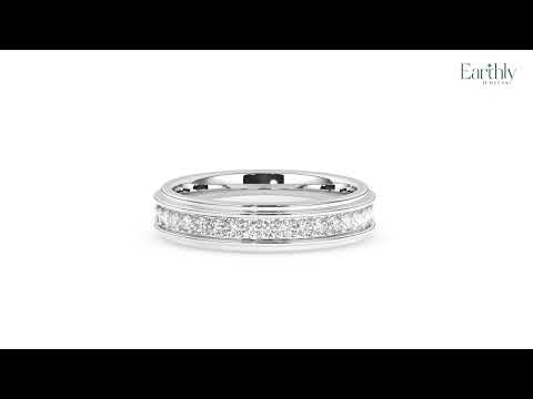 Load video: Pave Set Round Diamond Eternity Ring For Men | Earthly Jewels