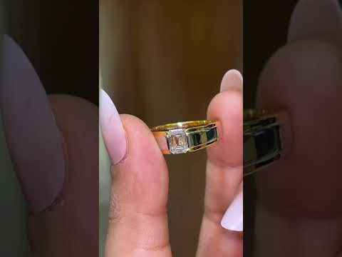 Load video: 1 Carat Emerald Cut Men'S Engagement Ring | Earthly Jewels