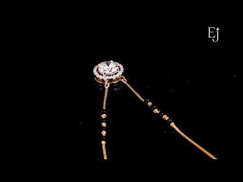 Load video: Round Diamond Halo Mangalsutra | Earthly Jewels