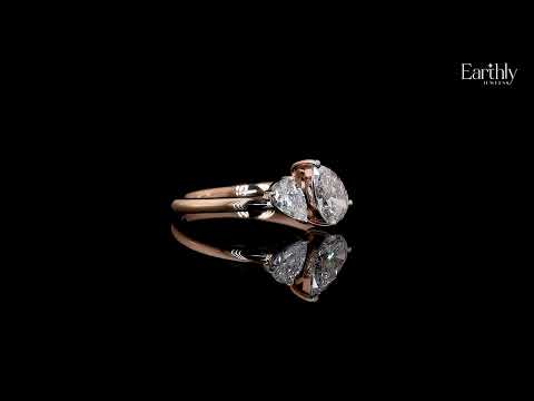 Toi Et Moi Double Pear Engagement Ring | Earthly jewels