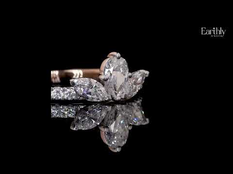 Marquise Trilogy Ring With Side Diamonds | Earthly jewels