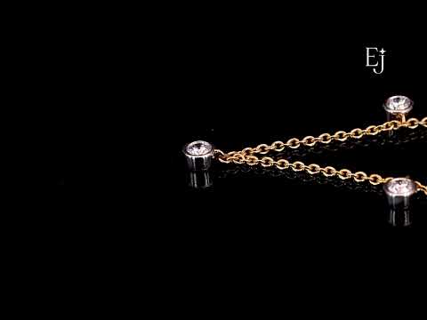 Round Diamond Bezel Drop Station Necklace | Earthly Jewels