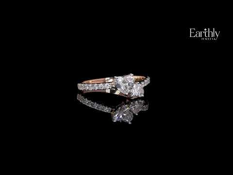 Load video: Dual Heart Ring With Side Diamonds | Earthly Jewels
