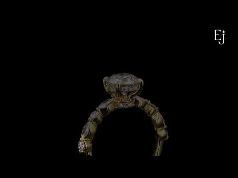Load video: Round Solitaire Ring With Round Marquise Band | Earthly Jewels
