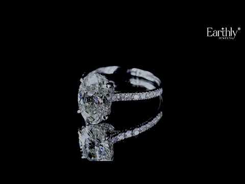 Load video: Oval Shape Solitaire With Double Hidden Halo Ring | Earthly Jewels