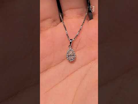 Pear Diamond Halo Pendant | Earthly Jewels