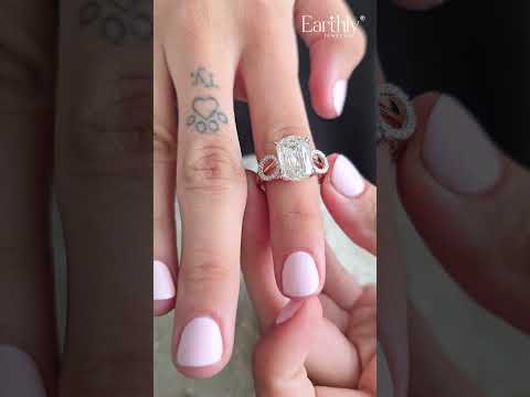 Load video: Cushion solitaire ring with Side Halos | Earthly Jewels