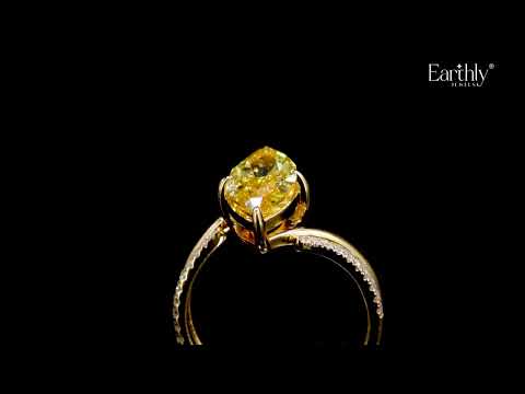 3 Carat Yellow Marquise Diamond Ring With Stack Ring | Earthly Jewels
